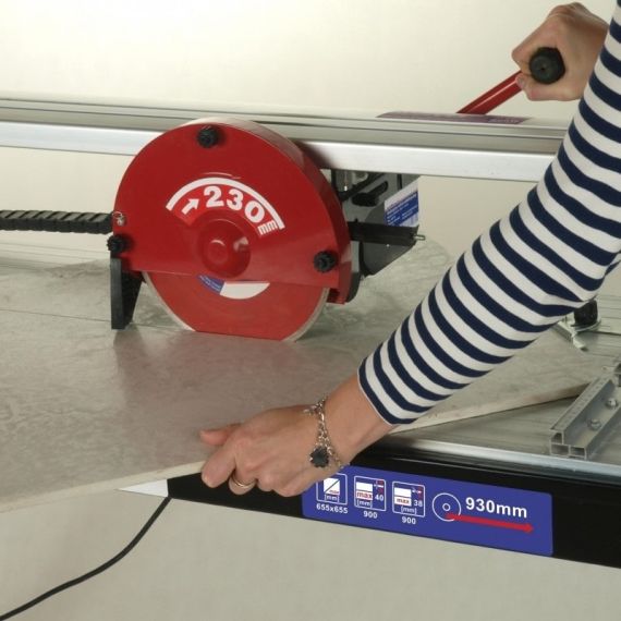 Električni rezalnik ploščic s premičnim krožnim rezilom 930 mm 800 W - TISTO