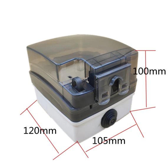 Presa Schuko esterna IP66 da parete IP66 16 A 230 V con doppia connessione USB e coperchio trasparente colorato impermeabile con serratura - TISTO