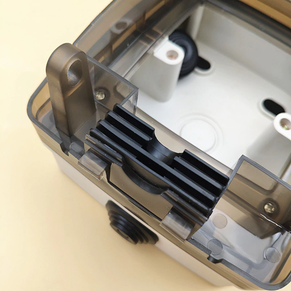 Waterproof IP66 surface-mounted 16 A 230 V external Schuko socket with waterproof tinted transparent cover with lockable - TISTO