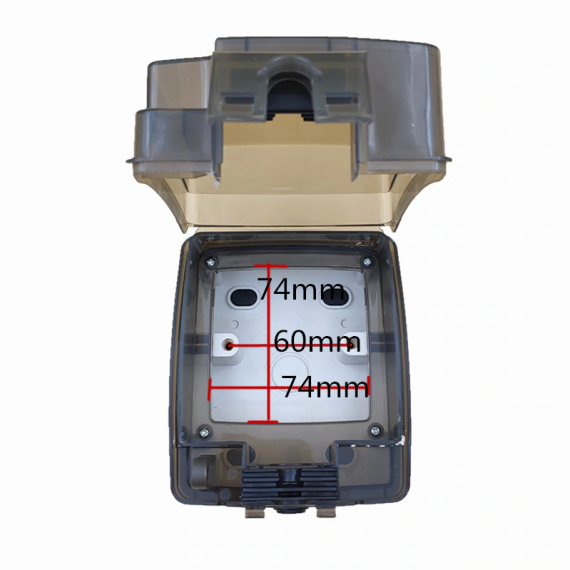 Waterproof IP66 surface-mounted 16 A 230 V external Schuko socket with waterproof tinted transparent cover with lockable - TISTO